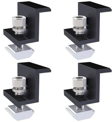 End Clamps Solar Panel Mount Set of 4 Including Screws Z-shaped 4 Stück Endklemme 30mm Schwarz Photovoltaikanlagen Endklemmen，