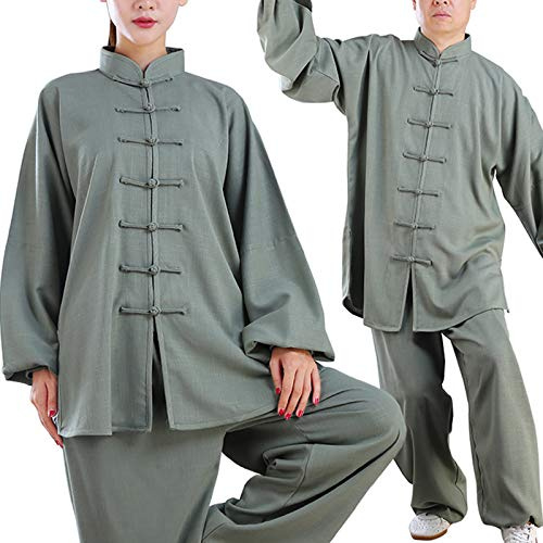 SUNMME Vêtements Uniformes de Tai Chi – Ensembles d'arts Martiaux Chinois Traditionnels pour Hommes et Femmes, vêtements en Coton Kung Fu Shaolin Wing Chun Taekwondo, vêtements d'entraînement