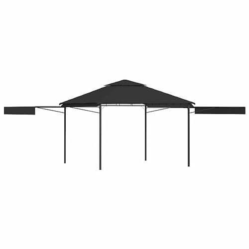 ARKEM Pavillon mit Doppelt Erweiterten Dächern 3x3x2,75 cm 180 g/m² TerassenüBerdachung Gartenpavillon Winterfest