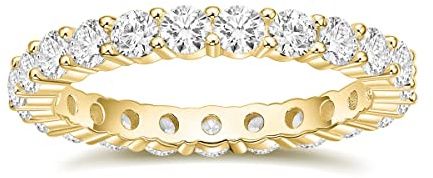Titaniumcentral 3mm Damen Eternity Ring Silber 925 Zirkonia Volle Ewigkeitsringe Vorsteckring Schmal Verlobungsringe Eheringe Trauringe Memoire Ringe