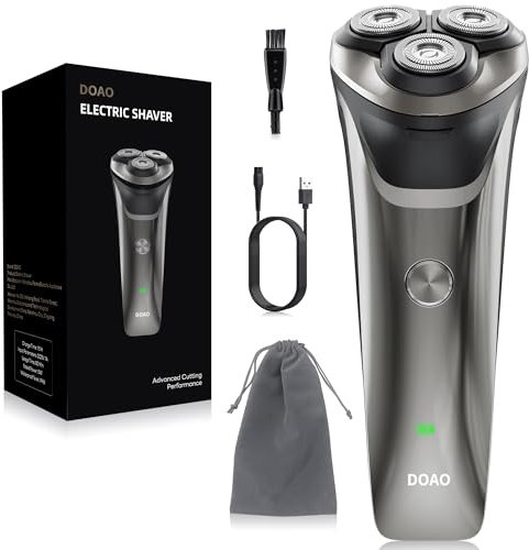 DOAO Electric Razor for Men, 2025 Upgraded Mens Electric Shavers for Men 2 in 1 Waterproof Cordless Rotary Beard Rechargeable Shaver for Face, Wet & Dry Use (A3-Pro)