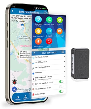 Traceur GPS Enfant Mini Tracker pour Voiture Vélo Enfant Temps réel avec Historique Suivi de 6 Mois Imperméable Montage Magnétique Alarme Mobile Suivi en Temps Réel Traqueur GPS APP Gratuite Poids 25g