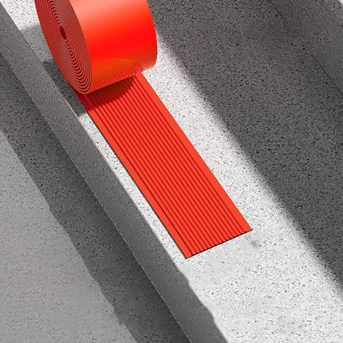 USFJATI Flexible Treppenkantenprofil, Selbstklebende rutschfeste Treppenstufe Treppenkantenprofil, Rutschfester Stufenschutz Aus GummiSicherheitseckenkantenschutzstreifen(Color:Rojo,Size:W40MM*L50M)