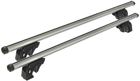 Dachgepäckträger Auto - Dachträger Universal Lion 2 | Auto Dachträger offene Reling | Dachträger für Reling abschließbar | Aluminium Grundträger Dachreling bis 90kg - 135 cm Länge