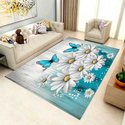 Kinderteppich 3D Wohnzimmerteppich rutschfest Bunter Fantasy-Schmetterling Teppiche Jungen Und Mädchen Spielteppich Kinderzimmer Teppich Waschbar 160 X 230 cm - Leicht Zu Reinigen -6Q7B+F1W