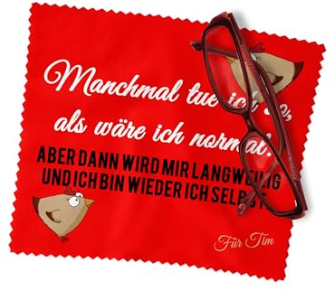 Lustiges personalisiertes Brillenputztuch mit Spruch für Brillen, Handys und Kameraobjektive - Ideal zum Verschenken, jedoch nicht an Spaßbremsen!
