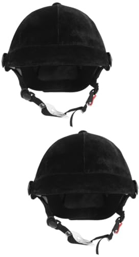 Milisten 2 Pz Casco Protettivo Equestre per Bambini - Equipaggiamento Protettivo da Equitazione in Polipropilene - Nero