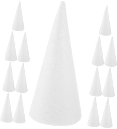 Lurrose 20stücke Schaumstoffkegel Für Heimdekoration Basteln Und Partydekorationen Weiß Für DIY-bastelprojekte Weihnachtstischdekorationen Und Weihnachtsbaumdekorationen