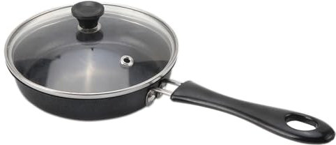 Zjyufy 12cm Small Frying Pan for One Egg, Mini Stainless Steel Egg Frying Pan Non Stick Omelet Pan with Lid, Stone Cookware for Gas Stove Induction Hob