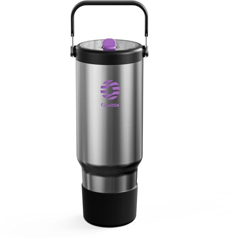 Fjbottle 40 oz Tumbler with Straw and Lid Double Wall Vacuum Insulated Stainless Steel Water Bottle Travel Mug with Handle Coffee Mug for Hot Iced Drink