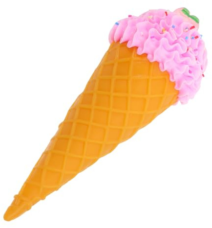 CAXUSD Cornet de Glace Factice Réaliste en PVC, Rose, pour Décoration de Salon de Thé et Vitrine de Dessert, Aspect, Facile à Nettoyer