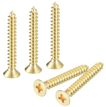 Lot de 100 vis à bois à tête plate multi-usages, 4 x 30 mm, vis autotaraudeuses pour meubles, armoires, étagères et projets de travail du bois