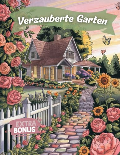 Verzauberte Garten: Malbuch für Erwachsene - 52 wunderschöne Blumenmotive zum Entspannen und Stressabbau. Ideal für kreative Pausen und innere Ruhe