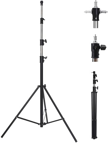 MYOYAY 400cm Lichtstativ Höhenverstellbar Lampenstativ, 4.1m max Aluminium Lampenständer mit 1/4 Schraube, Studioblitz Metallstativ Stativ Lampenhalter 10kg Traglast für Studio Outdoor Photography