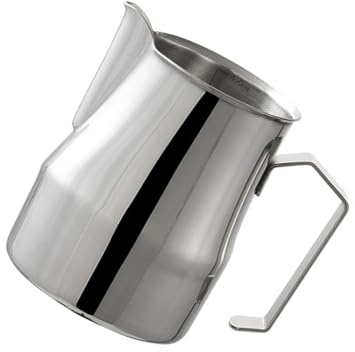 LUCKGONI Espumador de leche profesional de acero inoxidable 304 de 500 ml, jarra portátil para cocinar al vapor