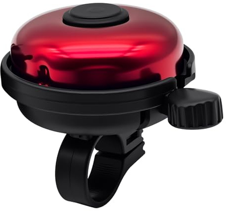 CKANDAY Classic Bike Bell for Adults, Aluminum Bicycle Bell, Loud Crisp Clear Sound Bicycle Horn Bike Accessories for Adult Bikes, Easy Installation, Use for Mountain Road and Commuter Safety, Red