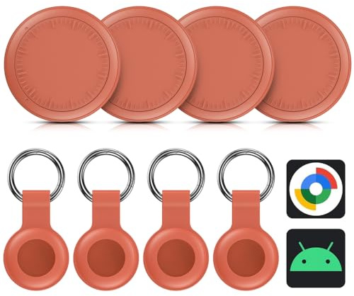 Air Tracker Schlüsselfinder,4 Pack Android Smart kompatibel mit Google Mein Gerät Finden (Android NUR),Air Tracker Schlüsselfinder Bluetooth Tracker für Schlüssel,Gepäck,Taschen (Rot)