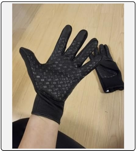 Letrino Neopren Handschuhe für Fahrrad, Angeln, Golf, Schwarz, Herren, mit Mega Grip und Touchscreen-Funktion
