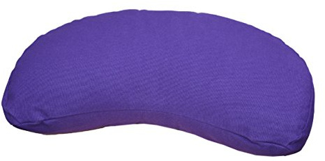 Yoga y Pilates Cojín Media Luna funda de algodón 100% (42 x 20 x 12 cm), morado