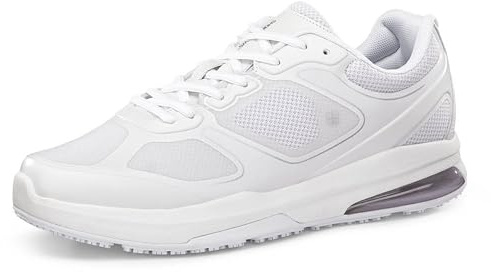 Shoes for Crews Evolution II, Zapatos de Trabajo Hombre con Suela Antideslizante y Protección contra Tropiezos, Zapatos Ligeros y Repelente al Agua, Blancos