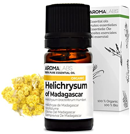 Elicriso del Madagascar BIO (Helichrysum bracteiferum) - 5 mL - Olio Essenziale Chemiotipizzato e Certificato AB/Cosmos - Aroma Labs - Made in France