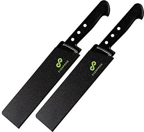 EVERPRIDE 8 Inch Chef Knife Sheath Set (2-Piece Set) Universal Blade Edge Cover Guards for Chef and Kitchen Knives – Durable, BPA-Free, Felt Lined, Sturdy ABS Plastic – Knives Not Included