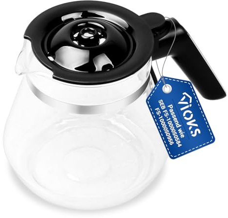 VIOKS Glas kaffekanna ersättning för SEB FS-1000050956 glaskaffekanna kaffe tekanna glas för kaffeälskare kaffebryggare Lumero Aroma WMF FS-100050584 BUENO