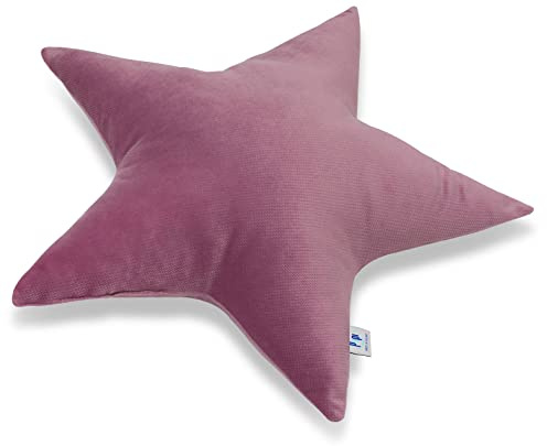 Pepi - Kuschelkissen Kinder - Handgenäht Kissen Kinderzimmer - Kinder Kissen Stern - Baby Kissen Deko - Sternkissen Rosa