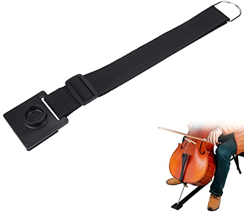 Butyeak Cello Stopper - Anti-Rutsch Gerät, Verstellbarer Halter Mit Nylongurt, Aus Natürlichem Ahornholz, Rutschfester Bodenschutz Für Kontrabass Und Andere Instrumente