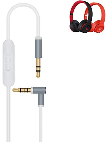 OOYAYA Replacement 3.5mm Audio Cable Cord Wire with in-line Mic and Control Compatible with Beats by Dr Dre Headphones Solo 2/3/Studio/Pro/Detox/Wireless/Mixr/Executive/Pill 4.6FT(White)