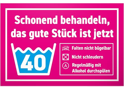 DankeDir! Das gute Stück ist Vierzig - 30 x 20 cm Schild - Partydeko Geburtstagskarte Geschenkidee Geburtstagsdeko - Geschenk Geburtstagsgeschenk 40. Geburtstag 40 Jahre Männer & Frauen 40er