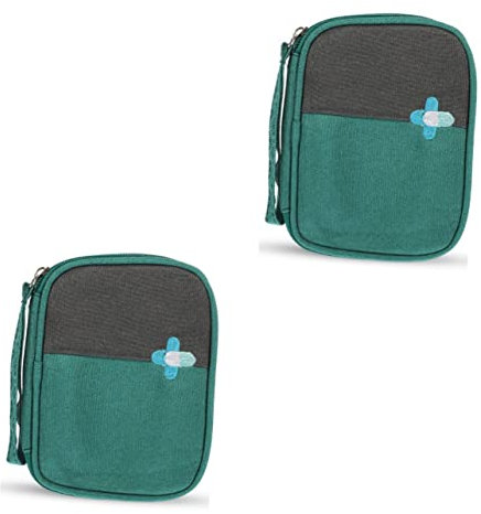 STOBOK 2stücke Reiseapotheke Handheld Erste-hilfe-tasche Tragbare Organizer Für Medikamente Und Haushaltsartikel Klein Grün Mit Mehreren Fächern Für Optimale Aufbewahrung Beim