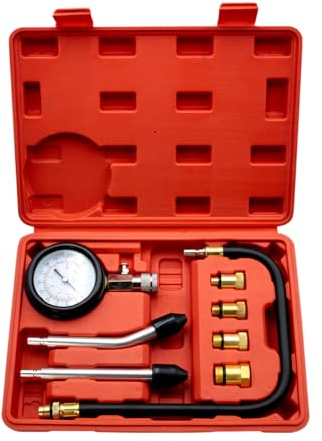 JNNJ Car Pressure Tester Gauge Kit, Fuel Injection Pump Pressure Tester, Gasoline Gas Fuel Oil Injector Test Manometer Tool Set, Engine In-Line Fuel Leak Pressure Test Fittings Hose Gauge Kit