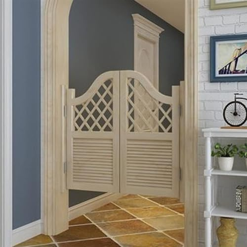 Cafe Swinging Doors Indoor Solid Wood Saloon Swing Door Hinges Included with Auto Close Features Bar Door for Malls Kitchen Partition Parlor Butler Door (Color : No Paint, Size : W 39 x 36in)