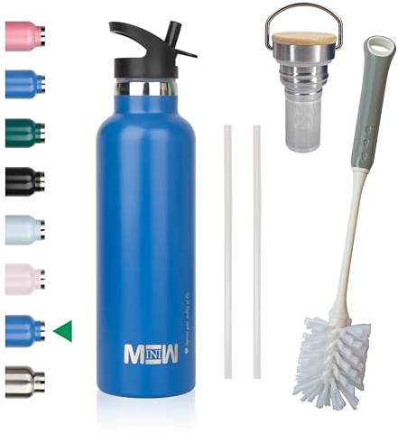 MINIW Edelstahl Trinkflasche - Auslaufsicher Vakuum-Isolierte Flasche - Doppelwandig BPA-frei für Sport, Büro und Outdoor - Navy Blau 750ml