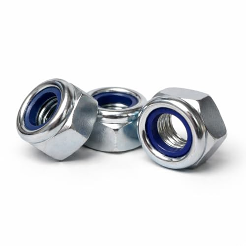 M2.5 (2.5mm) (Pack of 50) Hex Nylock Nuts DIN985 Insert Self-Locking Nut Steel cl.6 Zinc Plated - A01C/1 M2.5_50