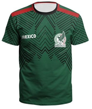 YuanDiann 2024 Europea/America Calcio Coppa Magliette Tifosi Fare Il Tifo Sport Casual Uomo Donna Bambini Bandiera Nazionale Stampa Manica Corta Asciugatura Veloce T Shirt Messico 5XL
