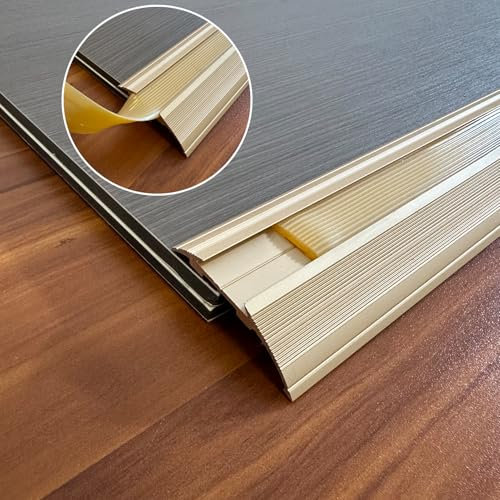 Carpet to LVT/Vinyl/Tile/Wood/Laminate Flooring Aluminium Anti Non Slip Transition Strip, Door Floor Bar,Carpet Cover,5-10mmThreshold Ramp Profile, Floor Edge Trim 900 x 55mm (Titanium Gold)