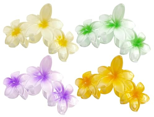 Mollette per capelli con fiori, fermagli per capelli per donne, 4 fermagli per capelli con mascella di fiori - Pinze per capelli sottili e spessi e ricci, accessori per capelli in pl