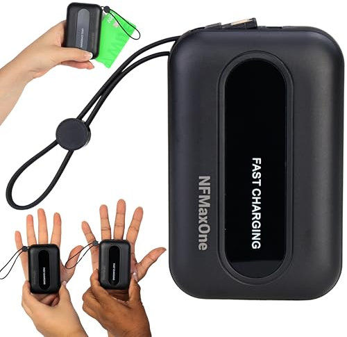 Bateria Externa Carga Rapida, 10.000mAh Power Bank Carga Rápida con Salida USB y USB C, Batería Portatil para iPhone, con Cables Integrados, Compatible con Samsung Huawei iPad Macbook. 08