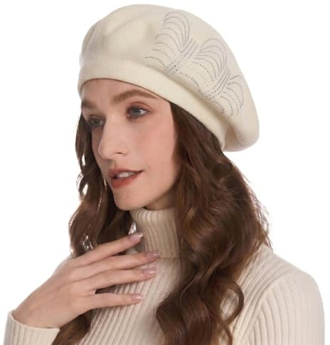 ZLYC Damen Winter Baskenmütze Französische Barett Doppelschicht Warm Beret