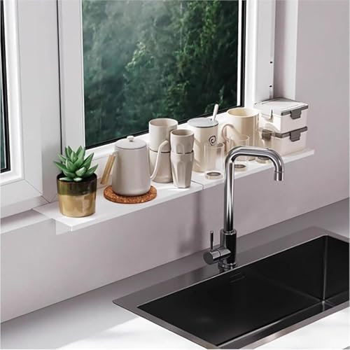Verstellbare Fensterbank-Verlängerung aus Karbonstahl für Küche, Bad und Balkon, magnetische Unterstützung, wasserdicht, platzsparendes Design (60 x 15 cm)