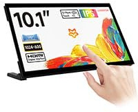 LUCKFOX for Raspberry Pi 5 10.1inch HDMI Touchscreen Plug&Play for Raspberry Pi Screen 1024x600 Portable Monitor with Stand 10 Point Touch Display with Dual-Track Speakers Second Screen for Laptop PC