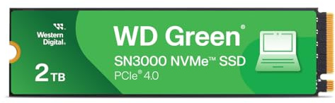 Western Digital 2 TB WD Green SN3000 NVMe intern SSD - SSD - Gen4 PCIe, M.2 2280, upp till 5 000 MB/s - WDS200T4G0E