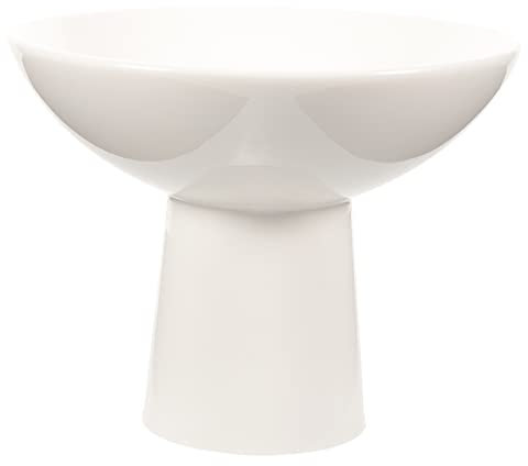 Ciieeo 3 Pièces Coupe à Fruits En Céramique Bol à Glace Sur Pied Bols à Dessert Apéritif Désert Bols Pour Chat Avec Support Coupes à Dessert Avec Couvercles Plateaux De Service Blanche