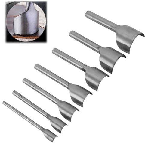 Hapivida Juego 7 Cortadores Semirredondos de Cuero 10-40mm | Herramientas de acero para manualidades, corte y perforación de cuero