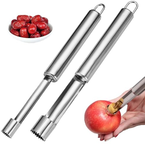 2 Stück Apfelentkerner,Apfelausstecher,Apfelentkerner Apfelausstecher,Apfelstecher,Apfelkernausstecher,Apfelausstecher Edelstahl,Apfelkernausstecher Aufhängeöse Obstentkerner Für Obst Entkernun