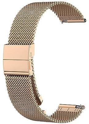 Bracelet pour Amazfit Bip 6, bracelet de rechange réglable en métal en acier inoxydable doux et respirant avec fermeture magnétique en maille tissée pour Amazfit Bip 6, 22 millimètres, Métal