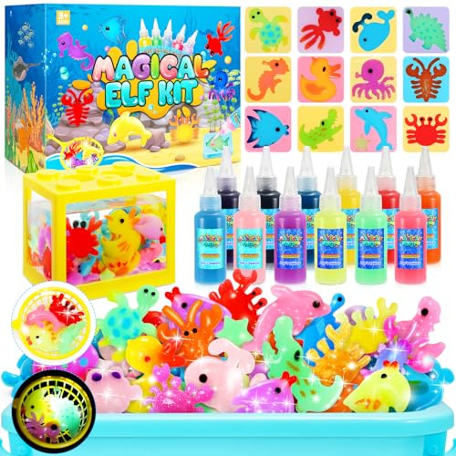 Juegos Agua Niños 3 4 5 6 7 8 9 Años, Juguetes Niñas Niños 3-9 Años Navidad Regalos Niñas 4 5 6 7 8 9 Años Manualidades Niñas Niños 4-10 Años Kit de Gel de Agua para Niños con 12 Botellas de Gel