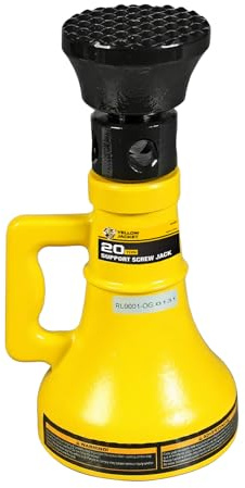 YELLOW JACKET 20 Ton Professional Car Support Screw Jack for House Construction Bridge Stabilization, Yellow (40,000 LBs)